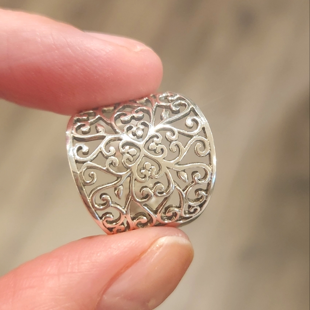 NEW Genuine Sterling Silver Filigree Ring - Picture 6 of 6